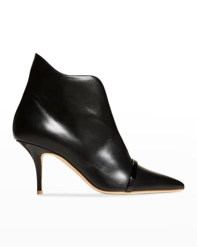 leather stiletto booties