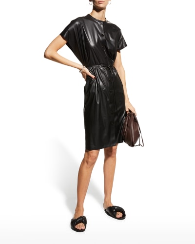 Black Faux Leather Dress | Neiman Marcus