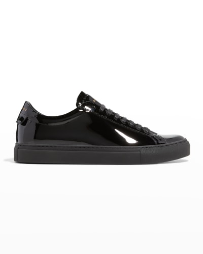 black patent leather tennis shoes