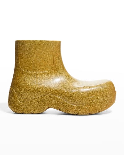 gold rain boots