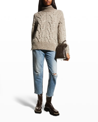 rag & bone nora cable knit turtleneck sweater