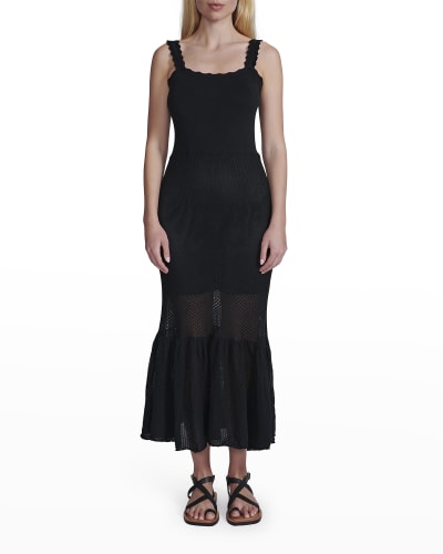 Lace Trim Midi Dress | Neiman Marcus
