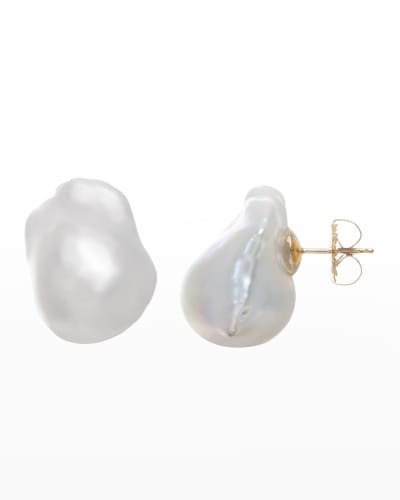 0.2 in x 0.2 in 14k Gold White Gold 10mm White Pearl Earrings 