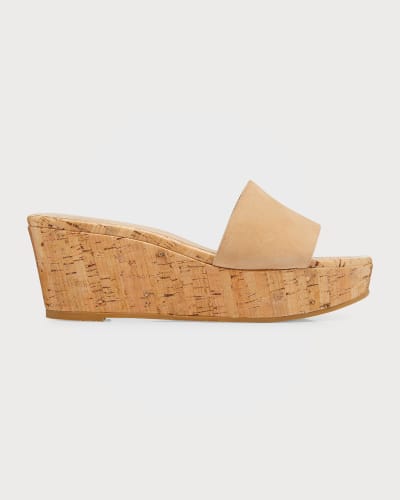 Suede Wedge Heel Sandal | Neiman Marcus