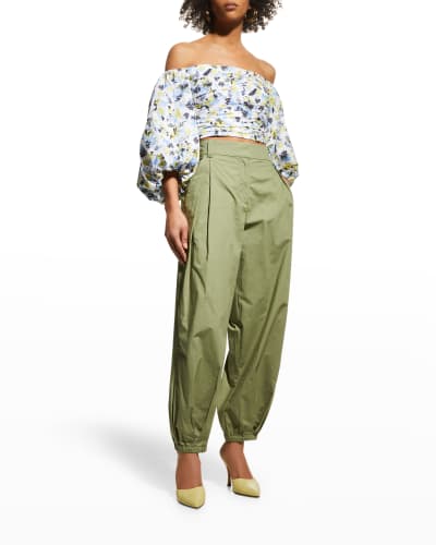 Cuffed Tapered Legs Pants | Neiman Marcus