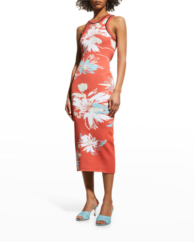 Lace Trim Midi Dress | Neiman Marcus