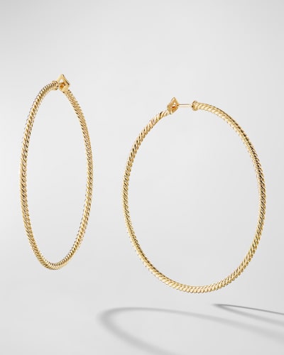 14K Rose Gold 2.5mm Polished Hoop Earrings 1.77 in x 0.1 in 