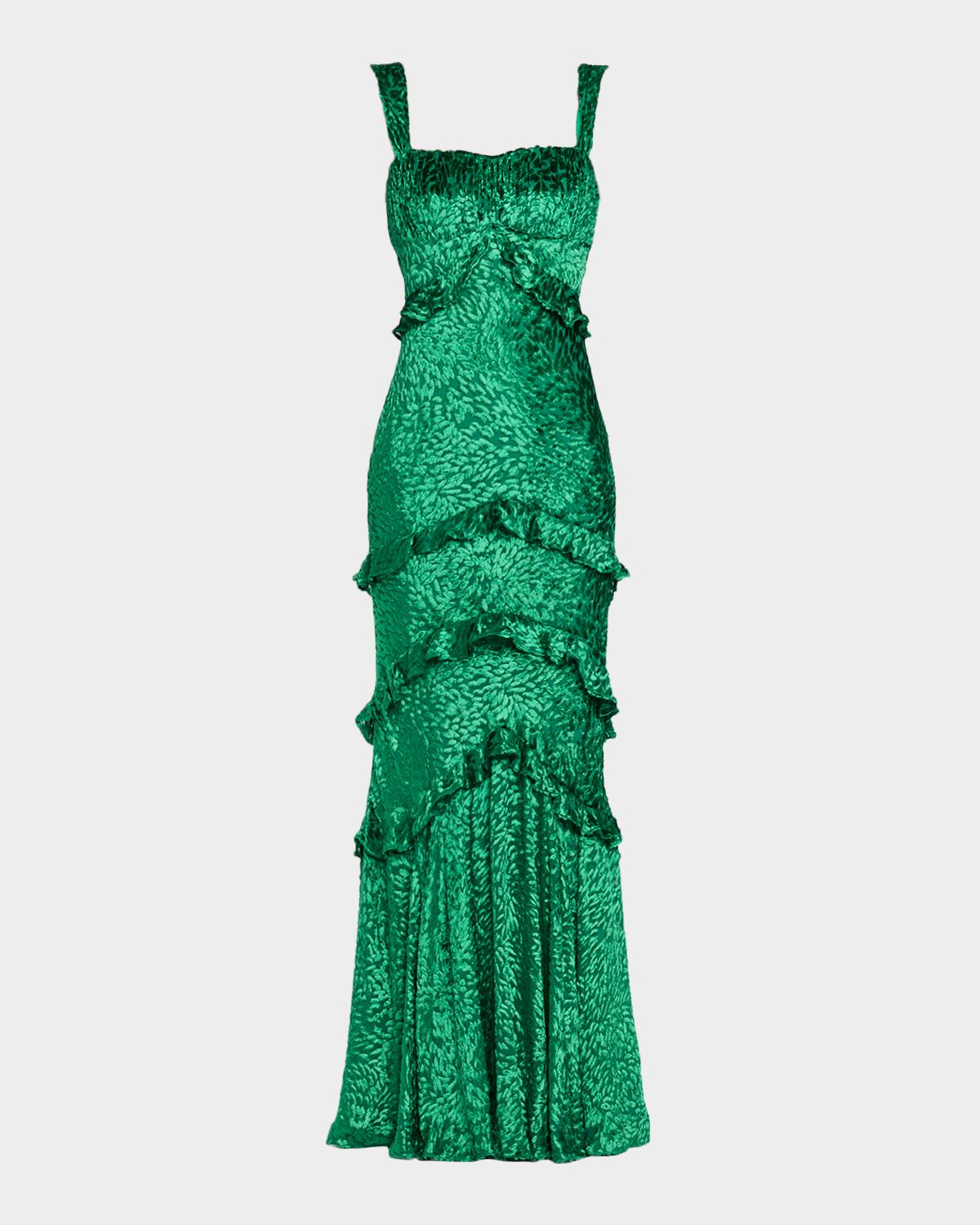 Chandra Floral Ruffled Gown