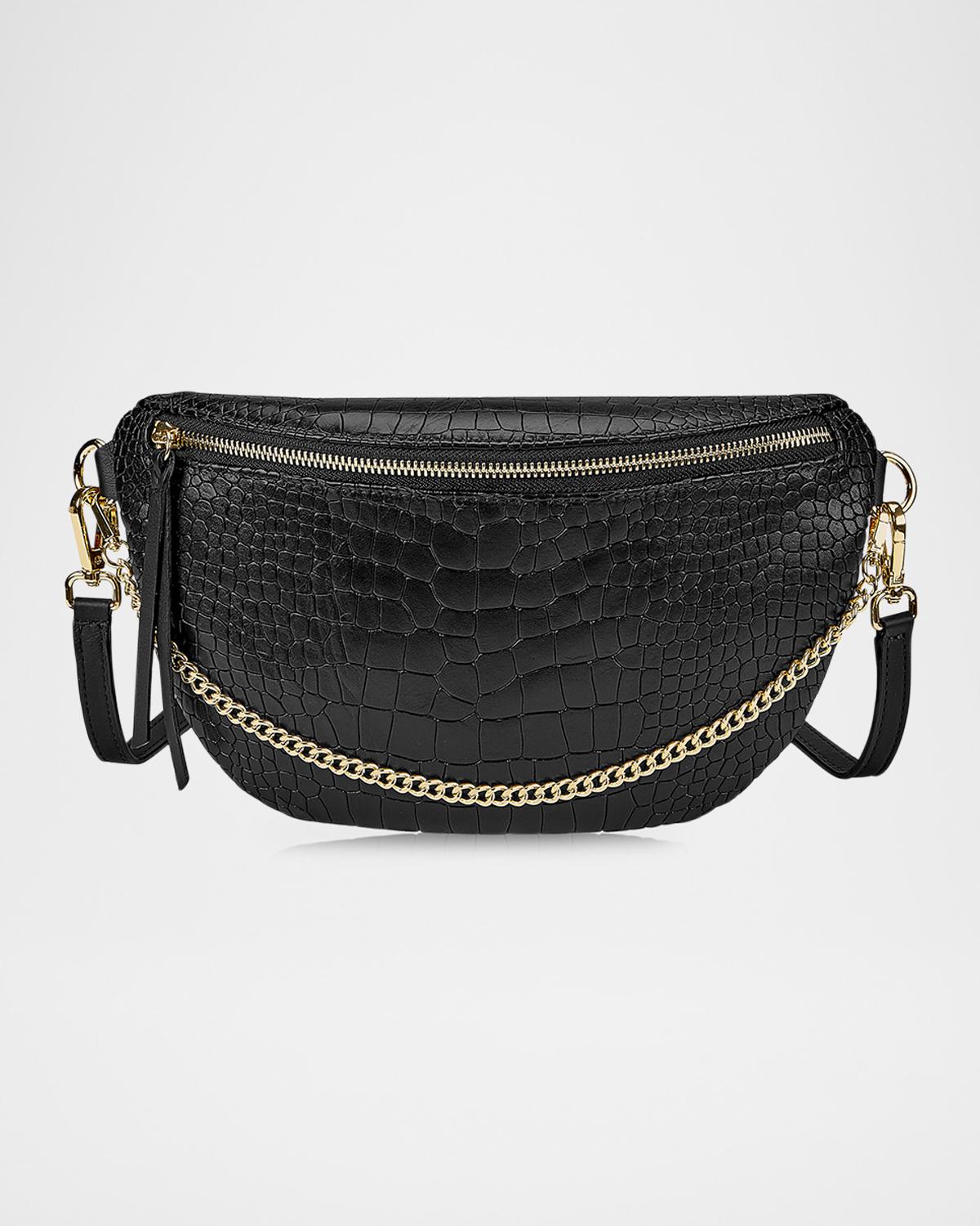 Beck Sling Croc-Embossed Leather Shoulder Bag