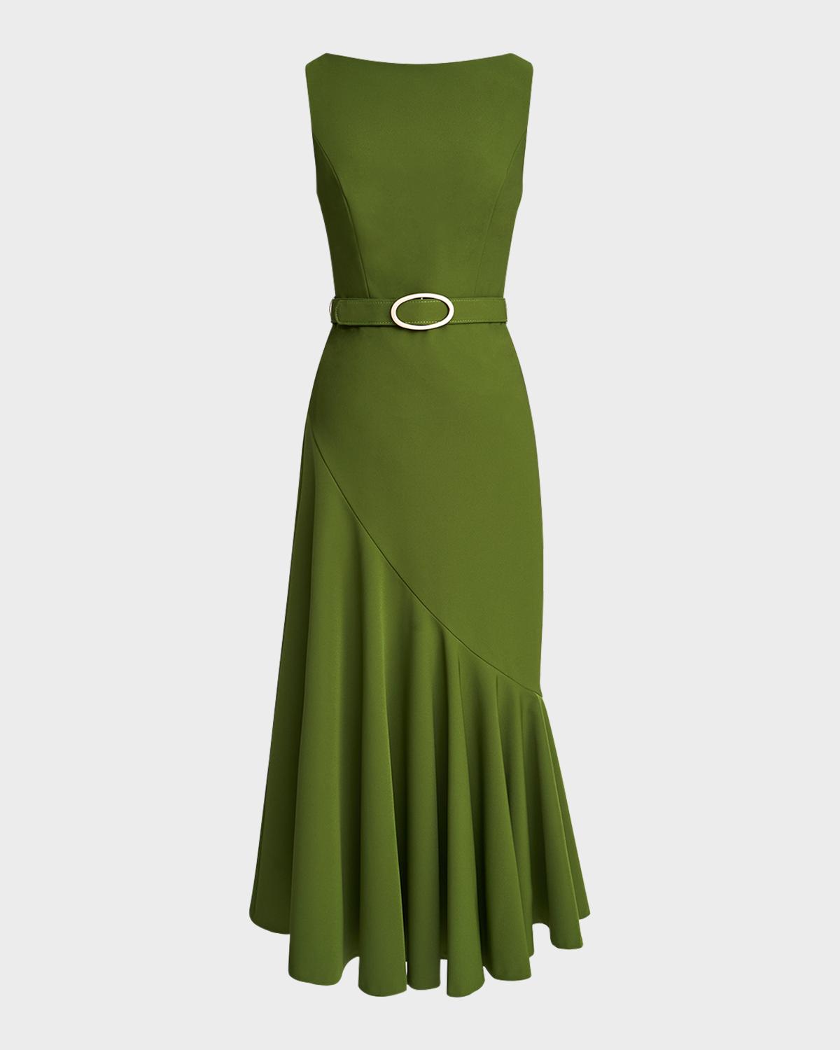 Gianna Belted Sleeveless Midi Dress