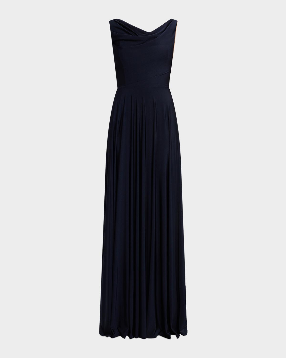 Jacqueline Cowl-Neck Jersey Gown