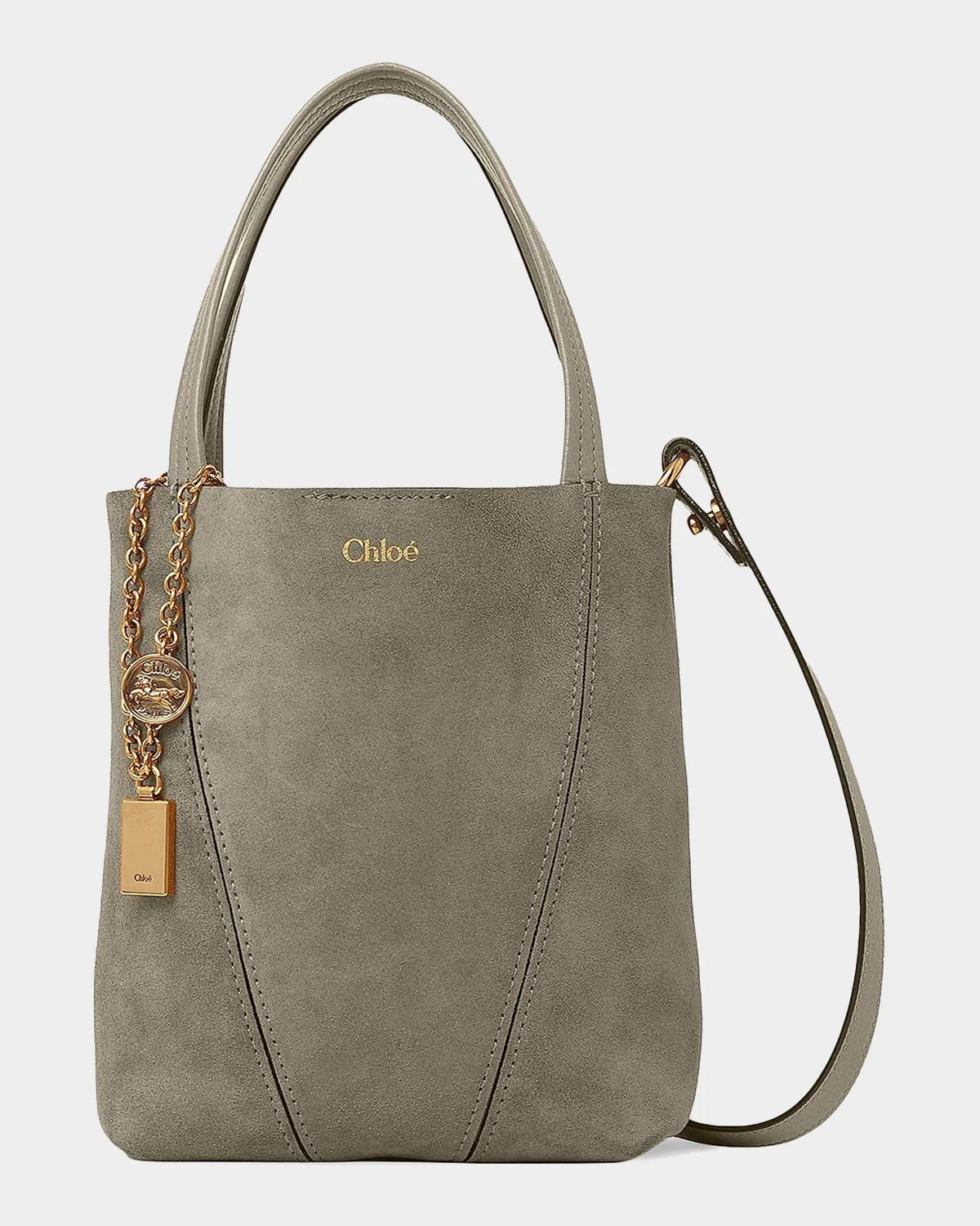 Spin Mini Tote Bag in Calfskin Suede