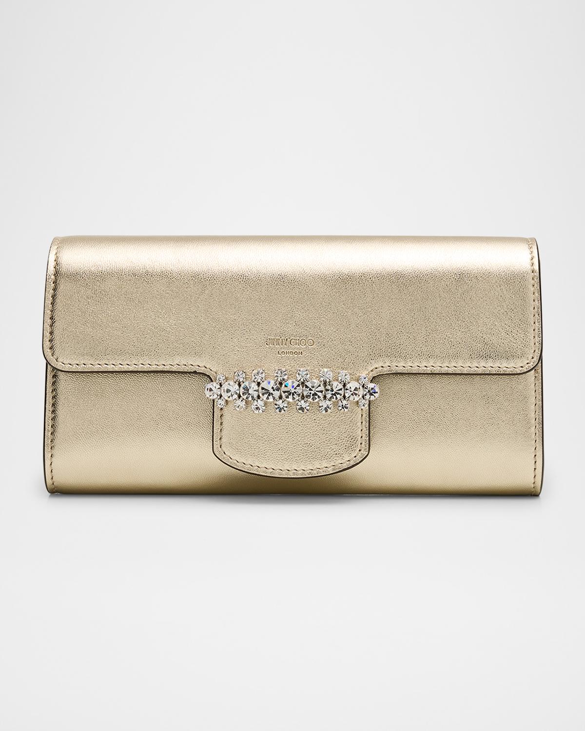Bing Crystal Metallic Leather Wallet