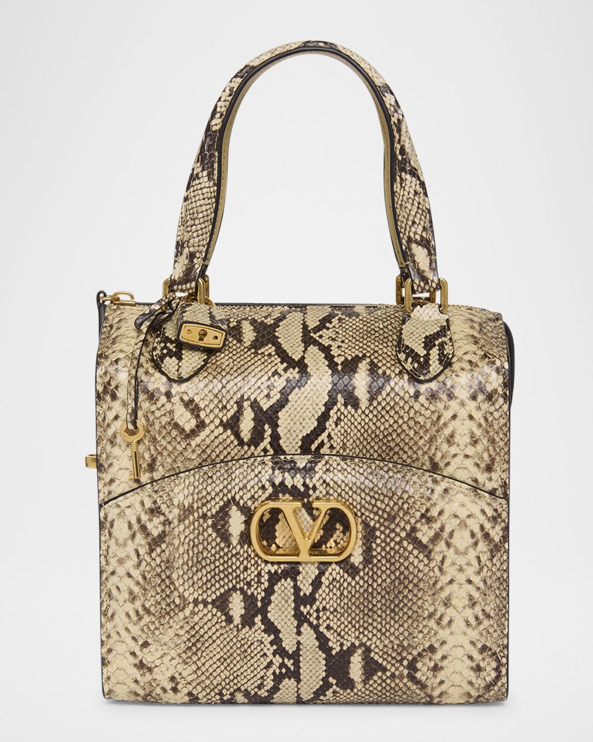 Vain-Case Snakeskin Crossbody Bag