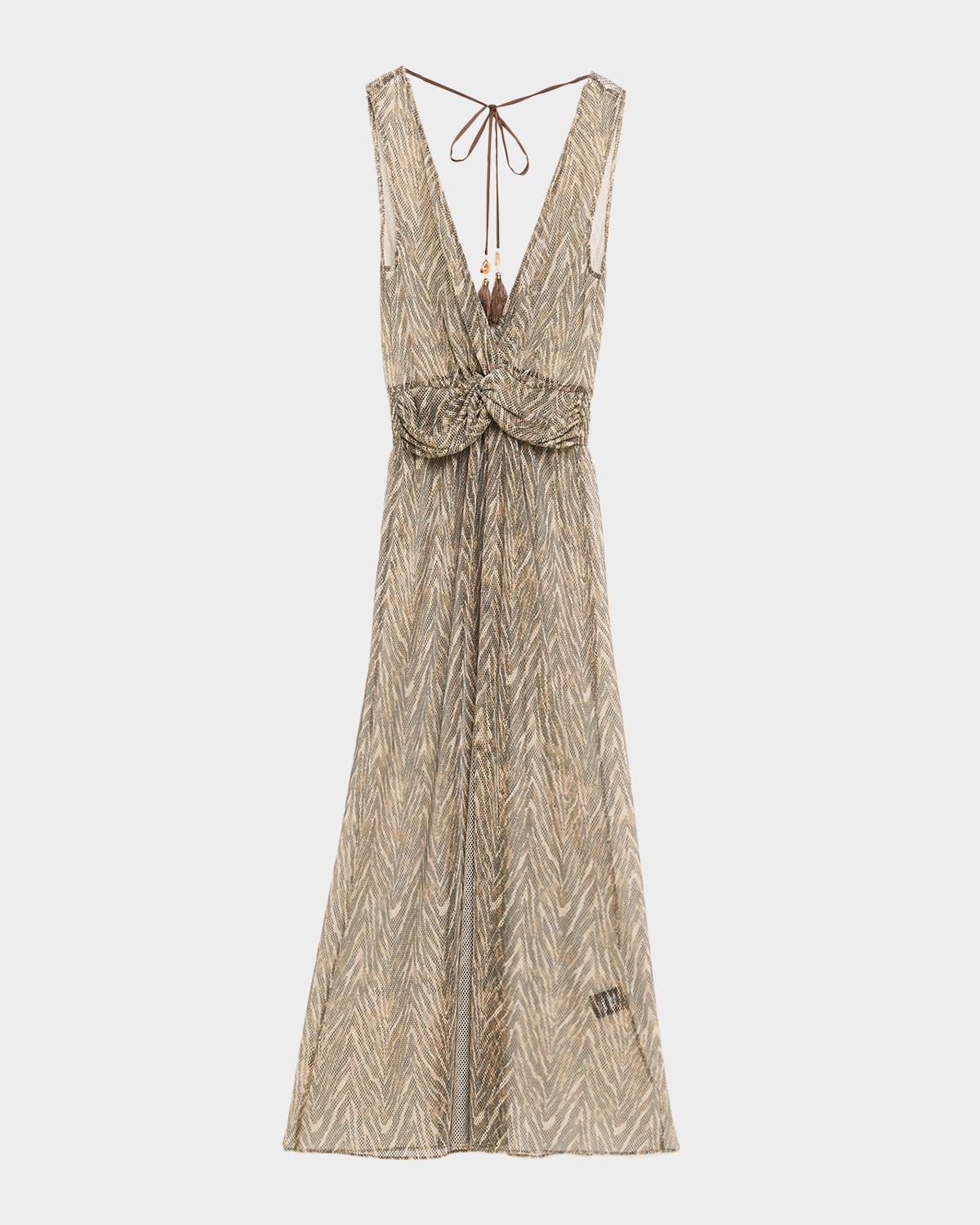 Sahana Zebra Sheer Coverup Maxi Dress