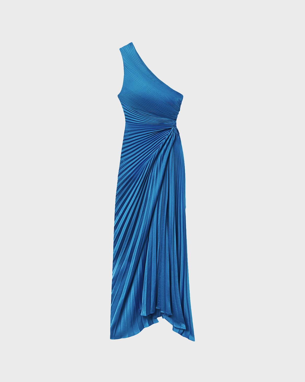 Lara Pleated Satin Gown