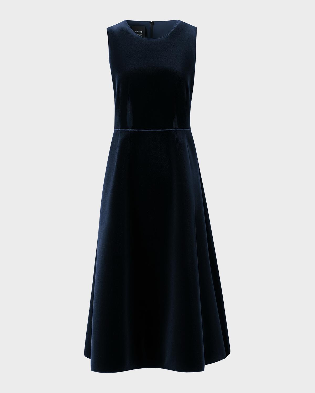 Sleeveless Velvet Midi Cocktail Dress