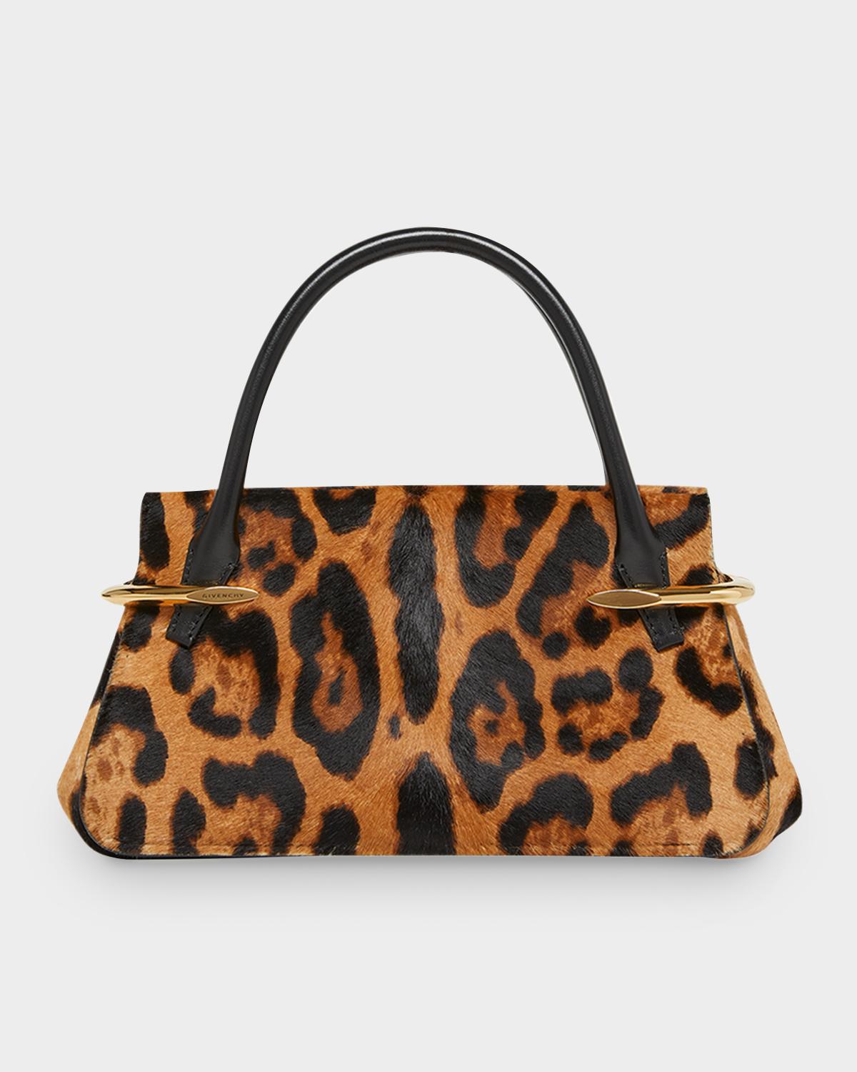 Mini Pinch Leopard Pony-Effect Top-Handle Bag