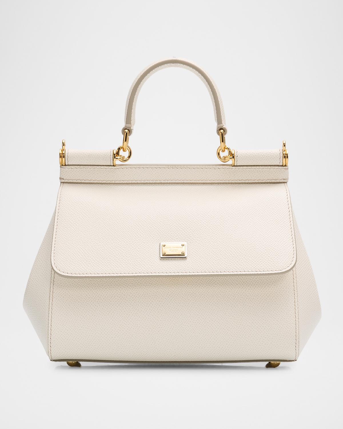 Sicily Grain Leather Top-Handle Bag