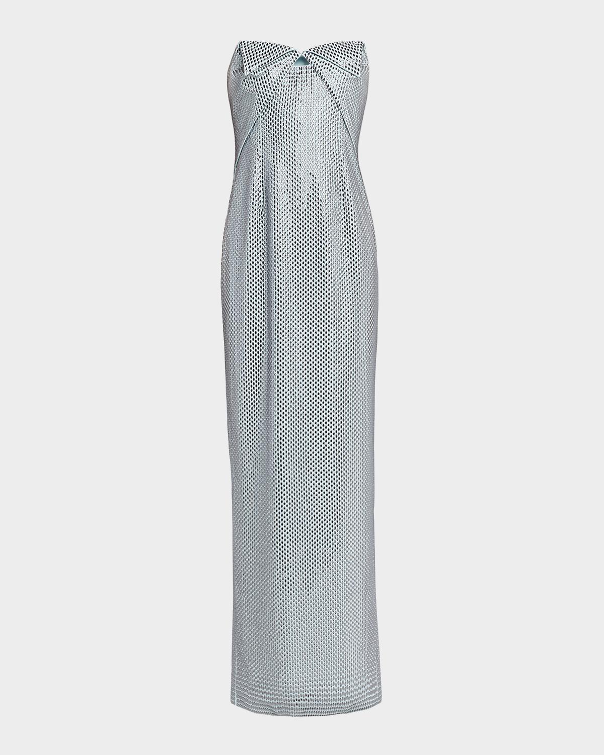 Origami Bustier Diamante Column Gown