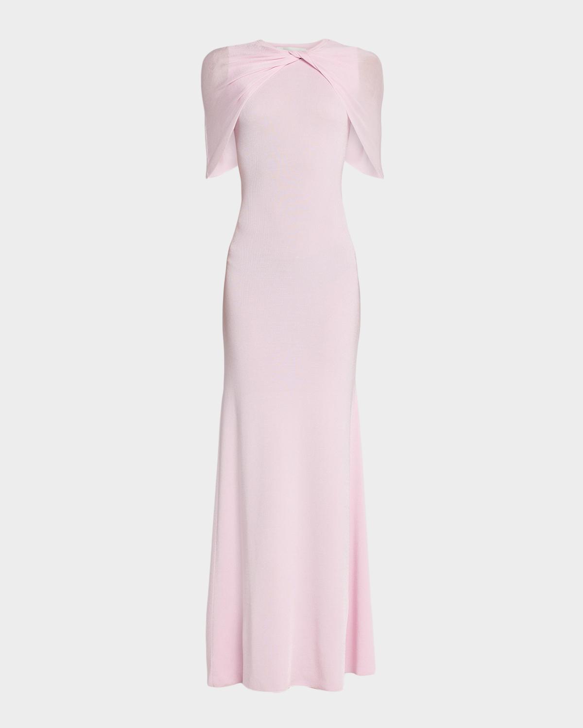 Twist Draped Shawl Mermaid Gown