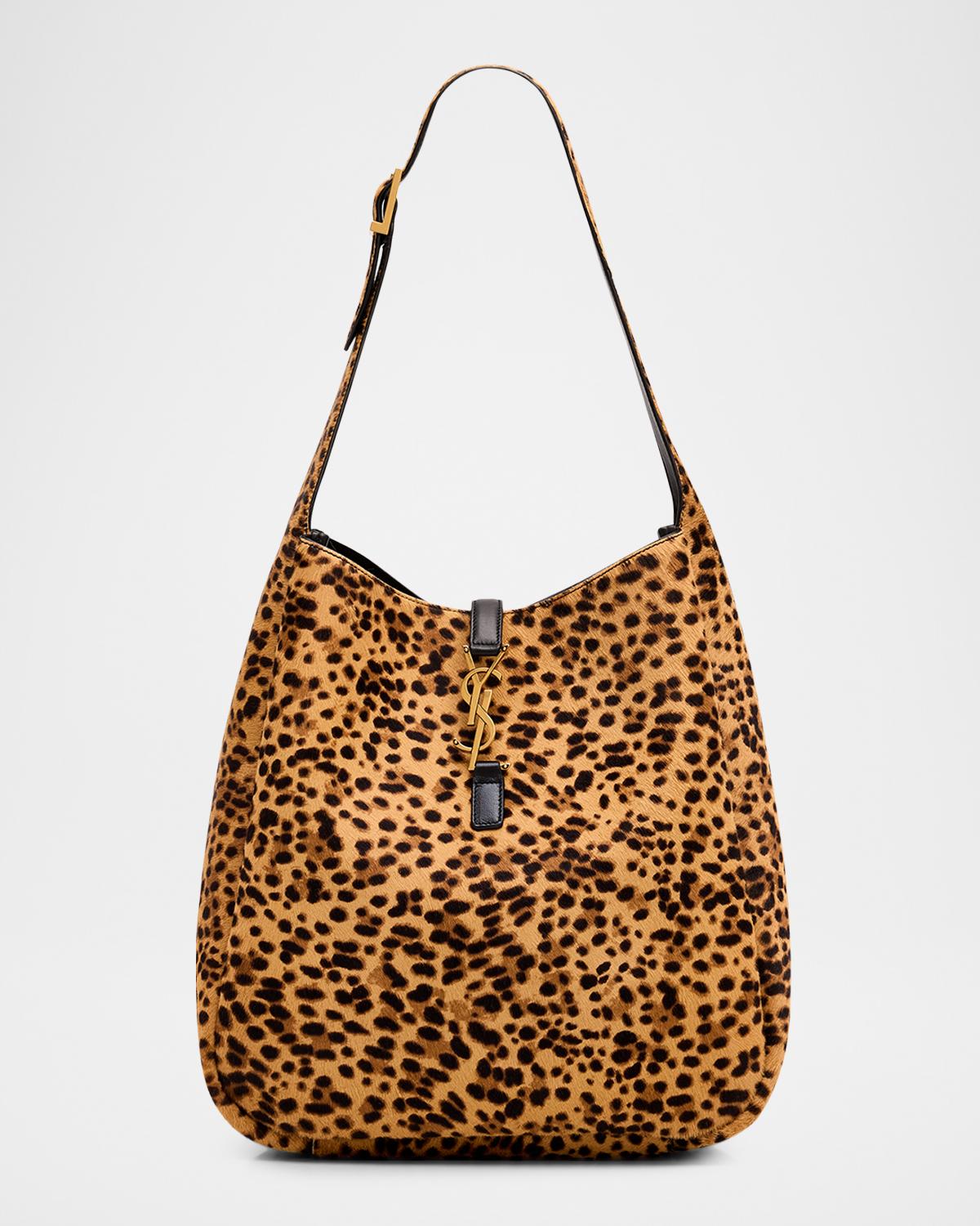 Le 5 A 7 Large Animal-Print Calf Hair Shoulder Bag