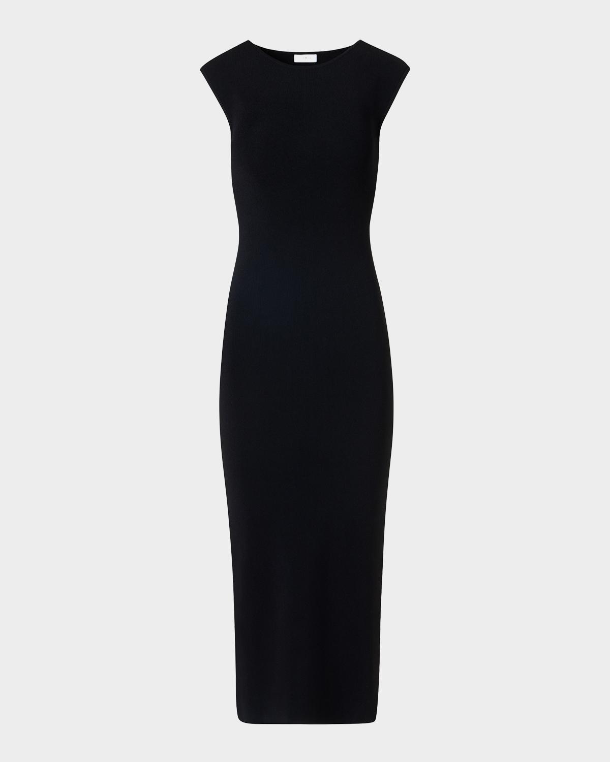 Sleeveless Viscose Jersey Back-Cutout Midi Dress