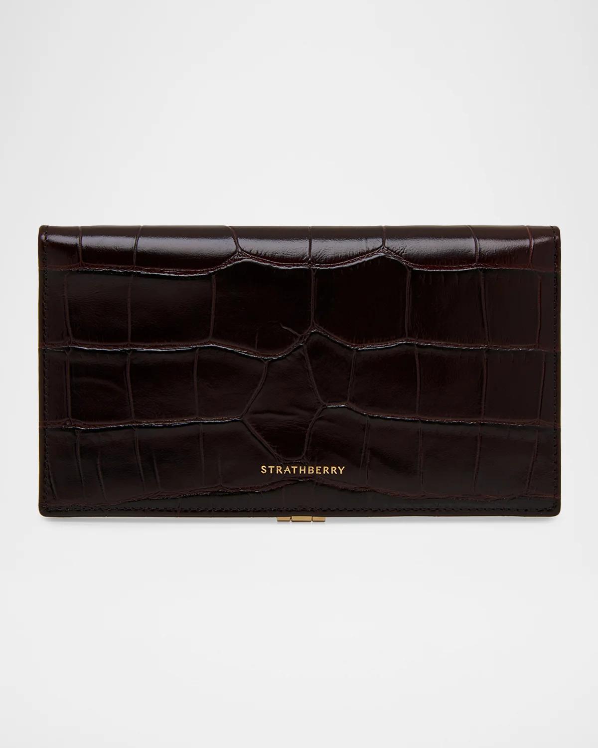 Large Melville Street Croc-Embossed Leather Wallet