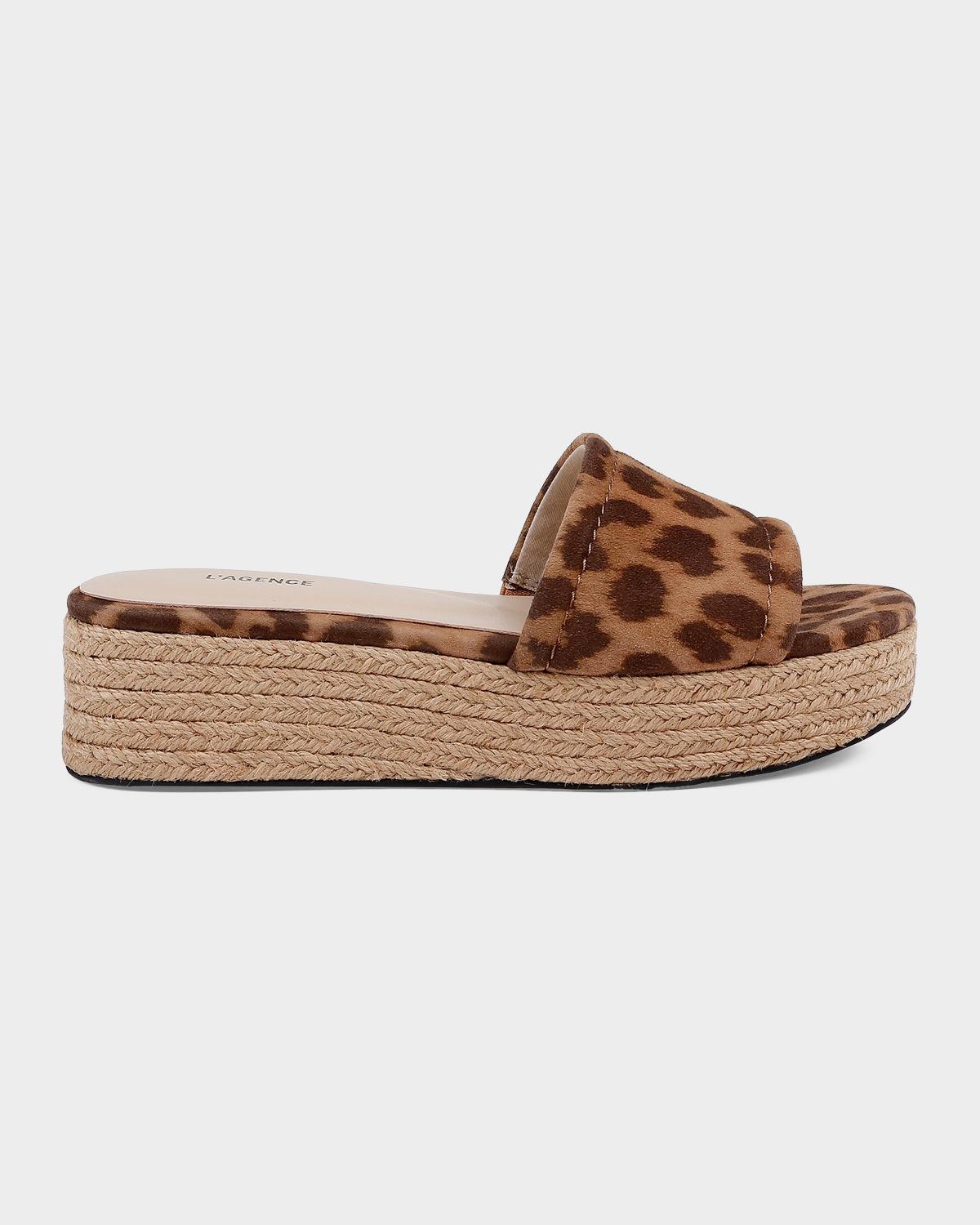 Ramani Leopard-Print Suede Espadrille Sandals