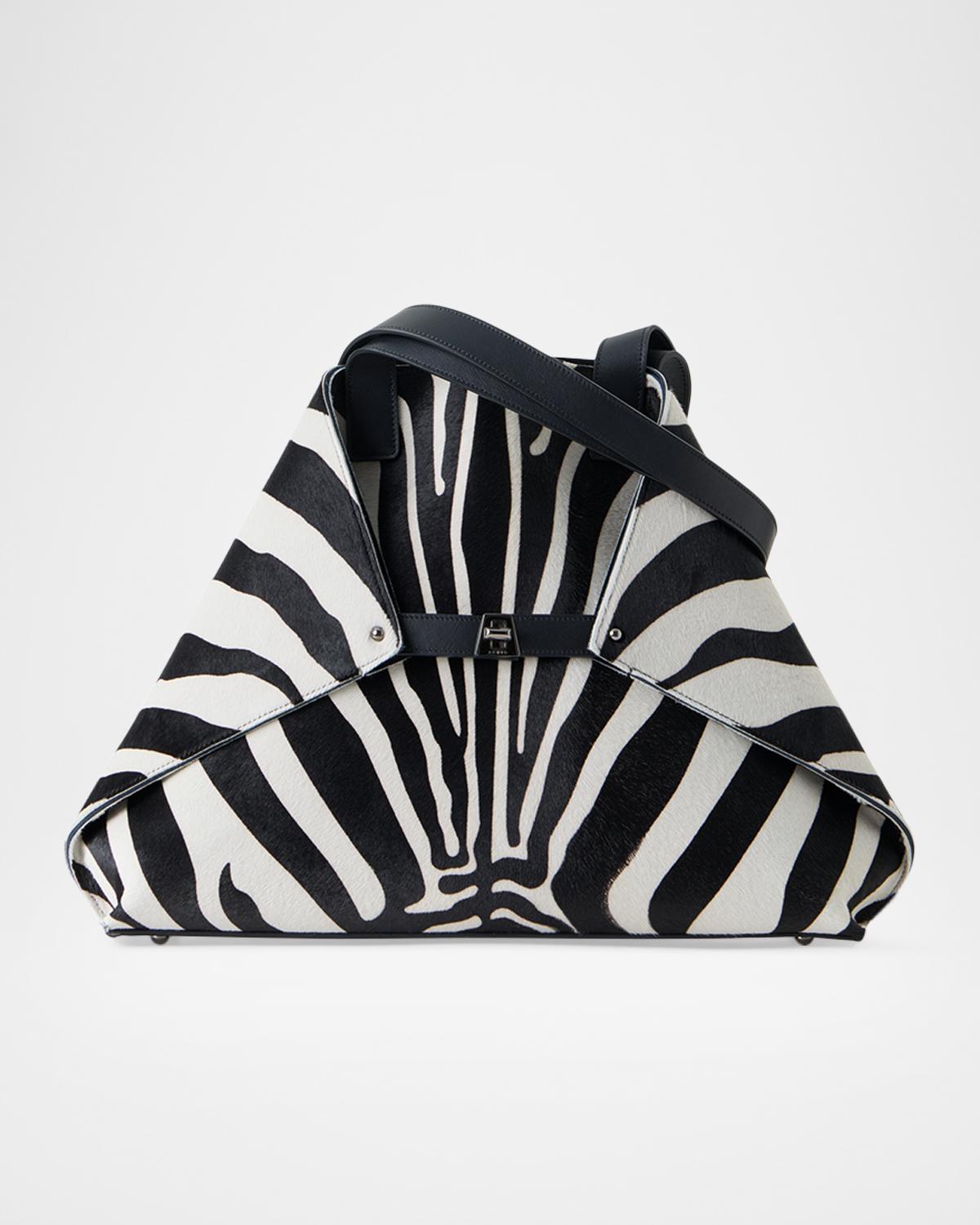 Ai Medium Zebra-Print Top-Handle Tote Bag