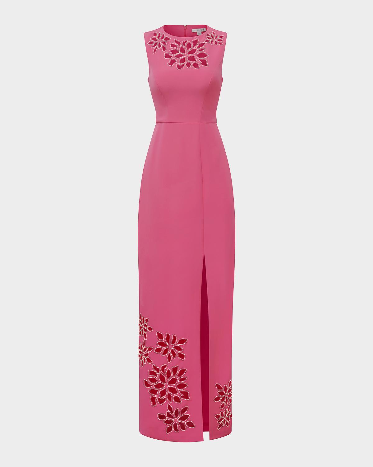 Indiana Floral Cutout Column Gown