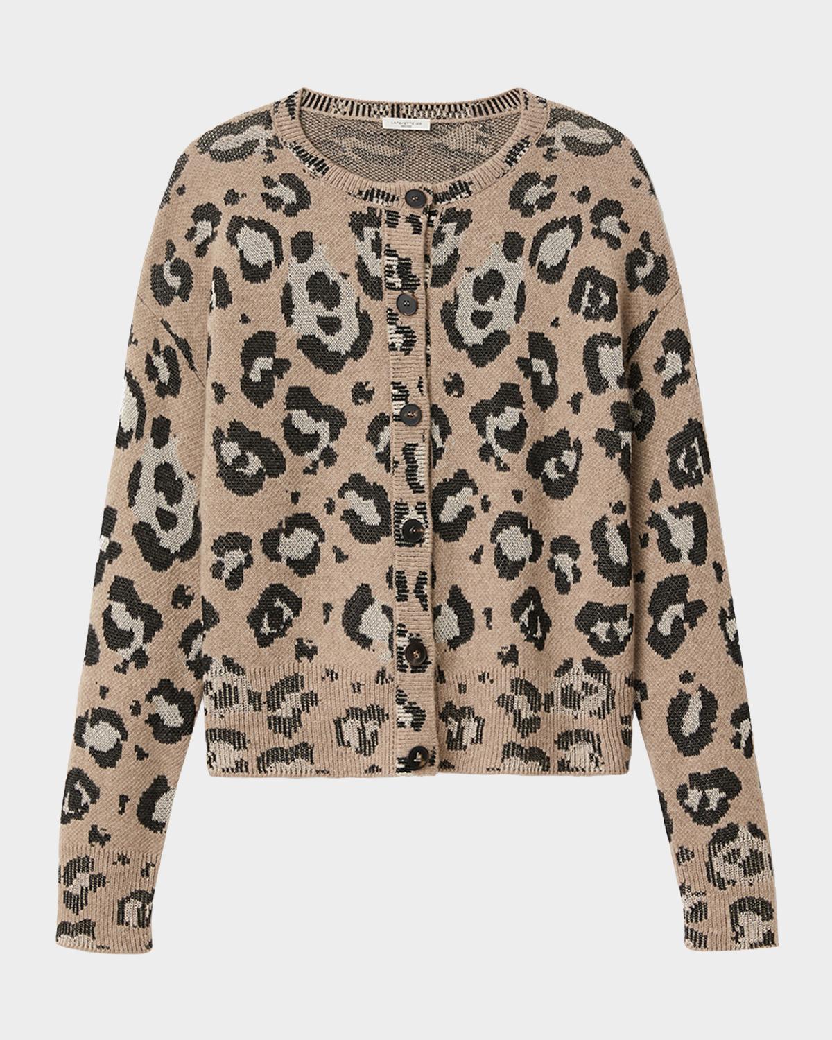 Leopard Jacquard-Knit Cardigan