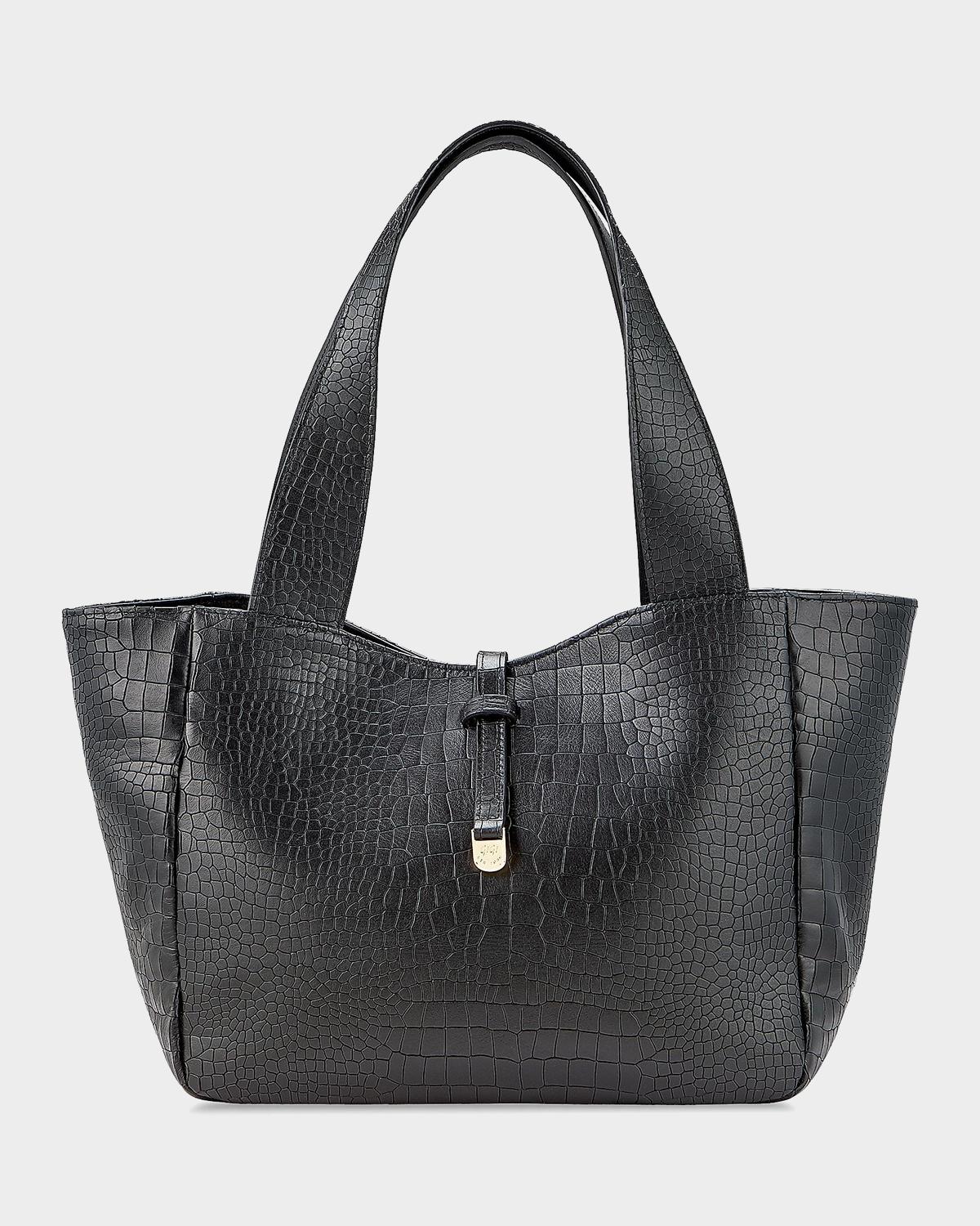 Mercer Croc-Embossed Leather Tote Bag