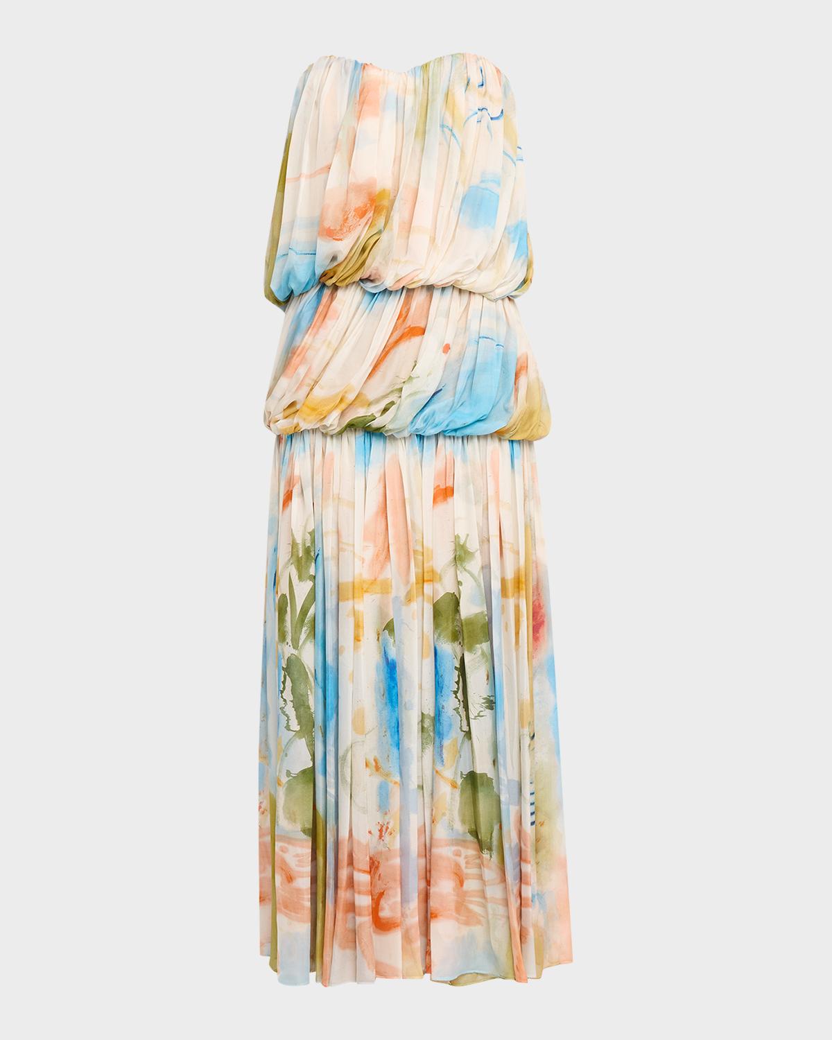 x Helen Frankenthaler Reverie Strapless Silk Gown