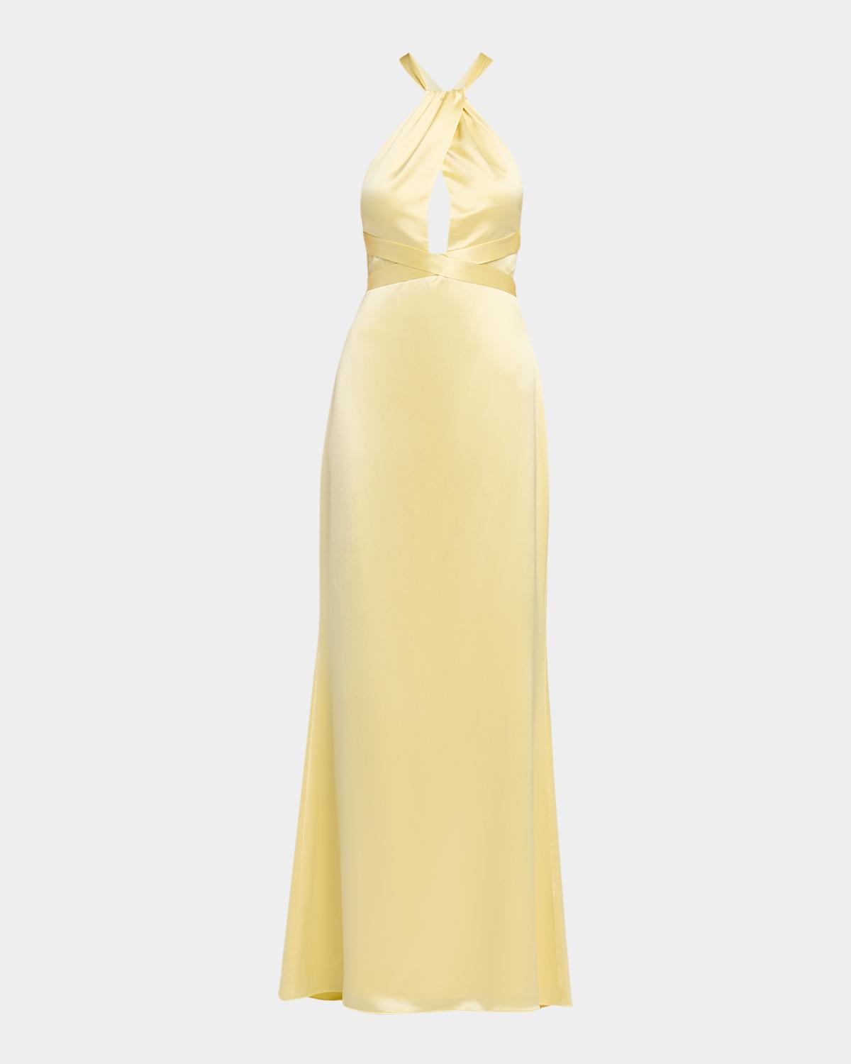 Magnolia Satin Halter Dress