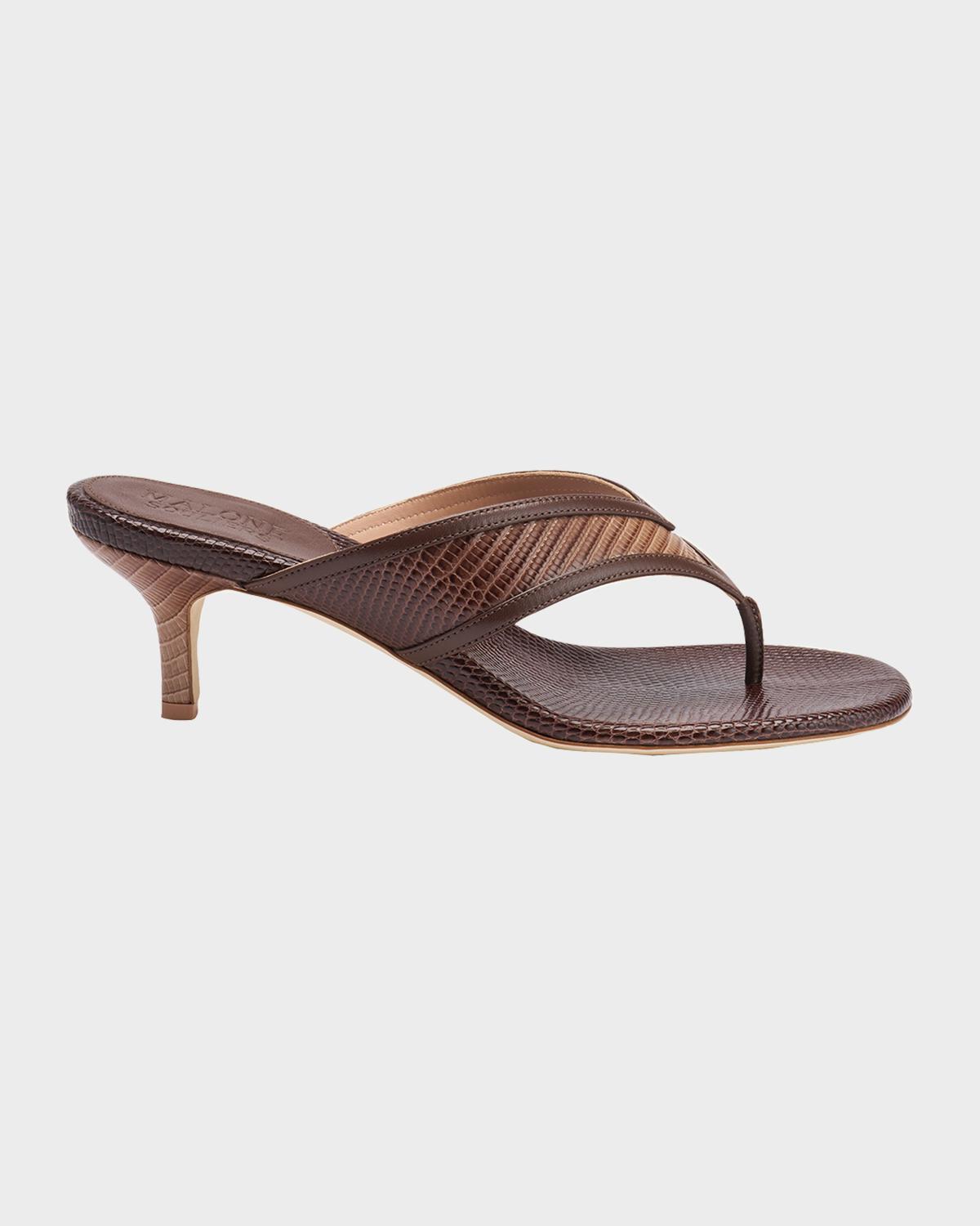 45mm Koko Embossed Leather Thong Sandals