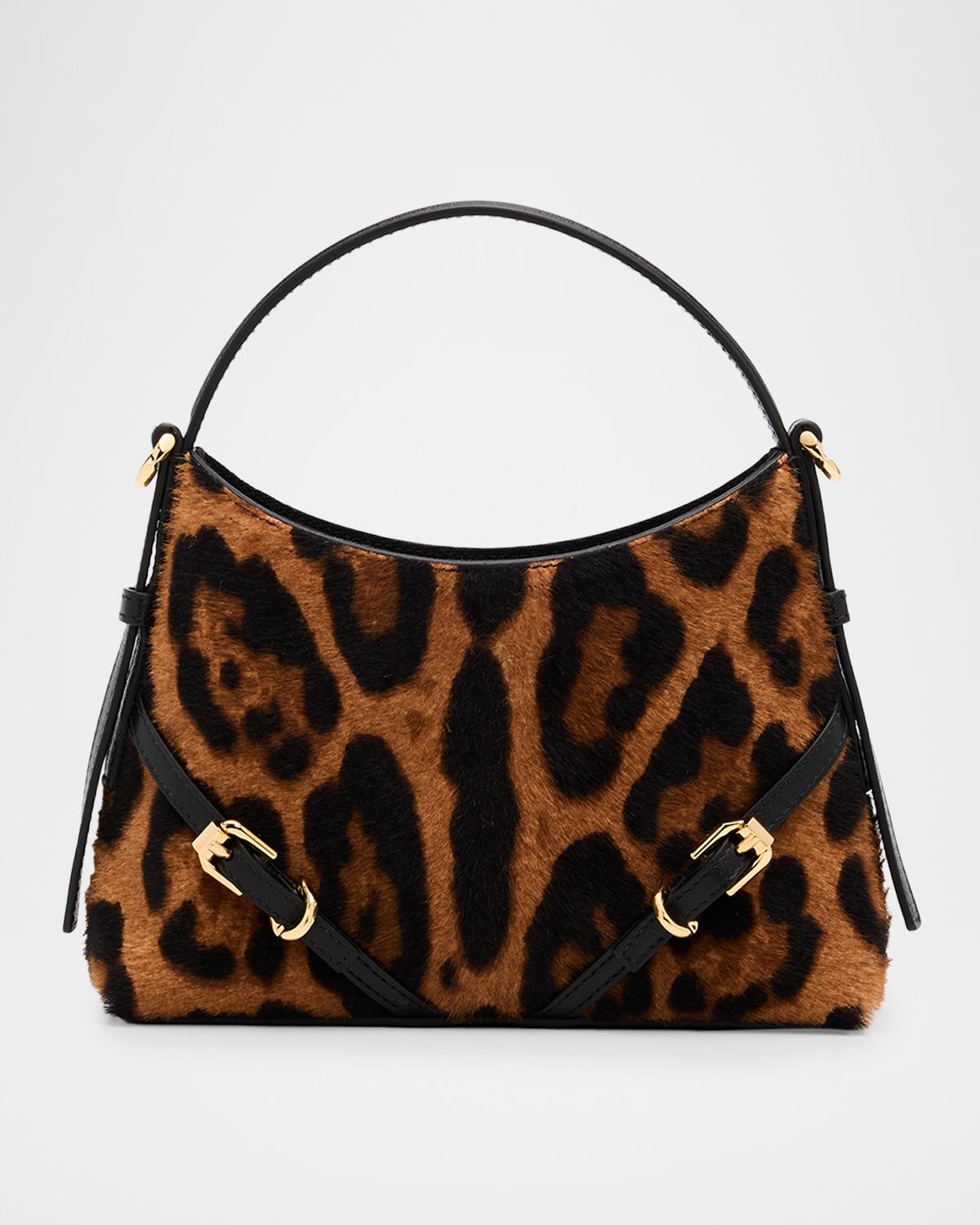 Voyou Nano Leopard-Print Ponyhair Top-Handle Bag