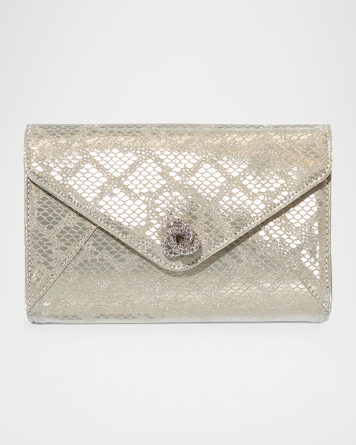Mini Frieda Snake-Print Clutch Bag