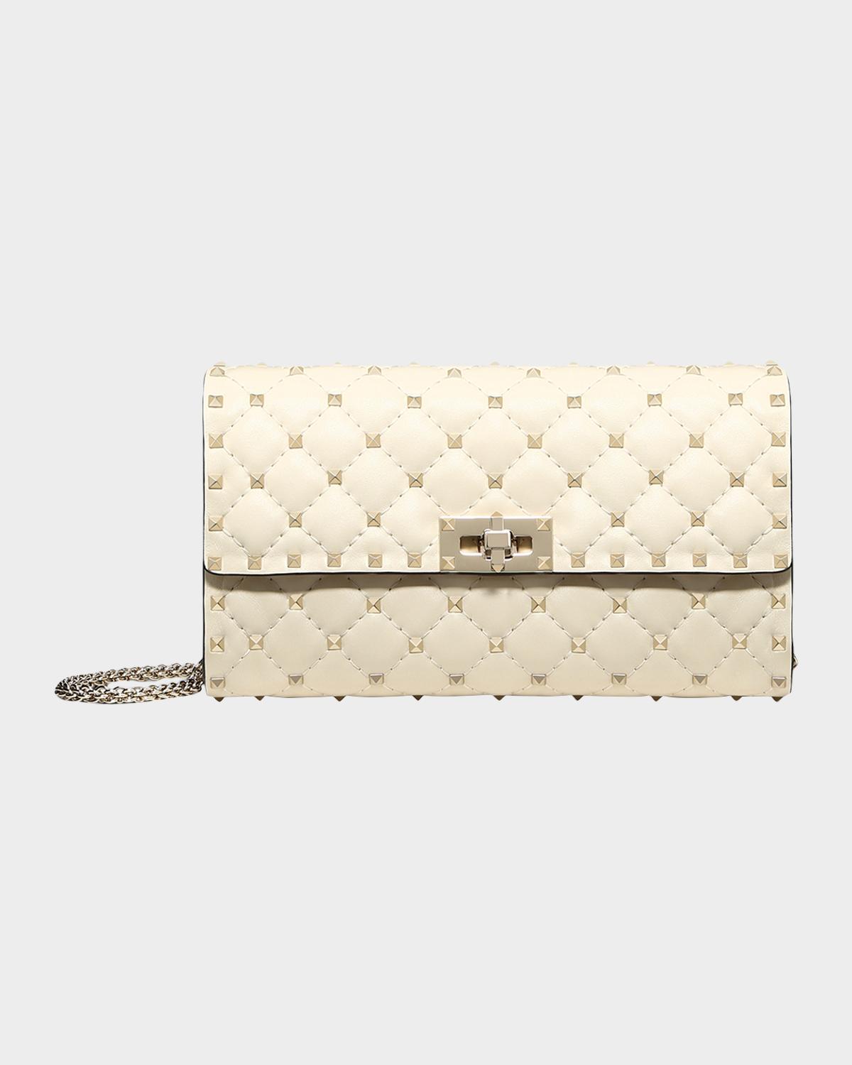 Quilted Rockstud Leather Shoulder Bag