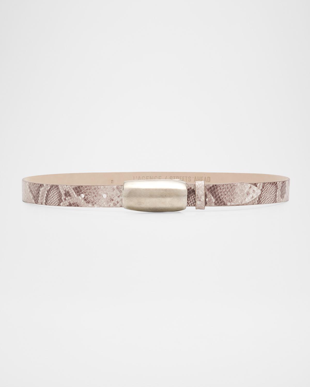 x Streets Ahead Marlowe Snake-Embossed Leather Belt