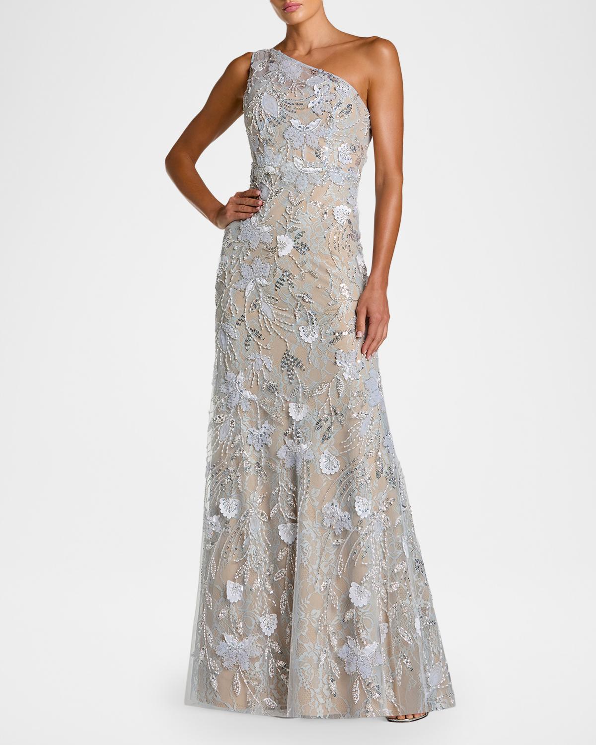 One-Shoulder Neckline Trumpet Gown