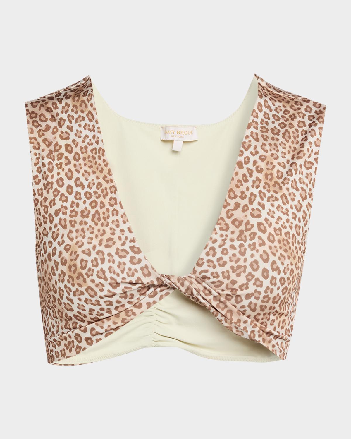 Oliwia Leopard-Print Bikini Top