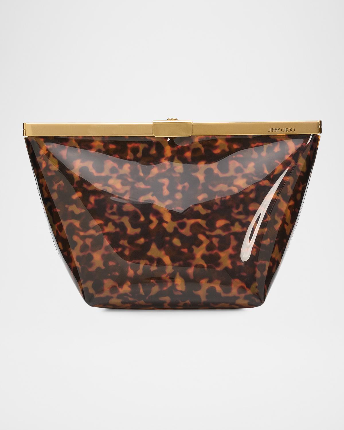 Ganache Transparent Tortoiseshell Clutch Bag