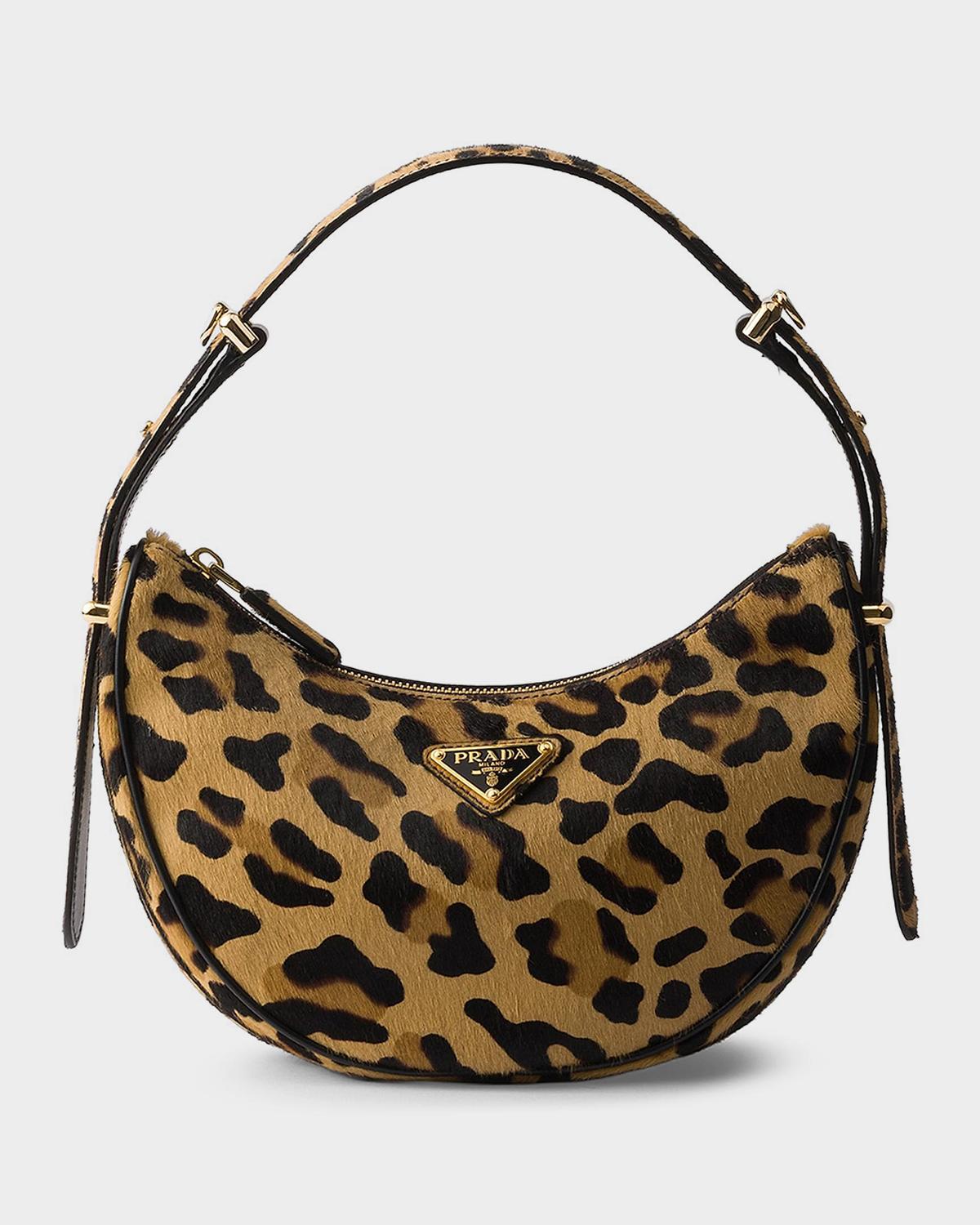 Arqu Animal-Print Fur Small Shoulder Bag