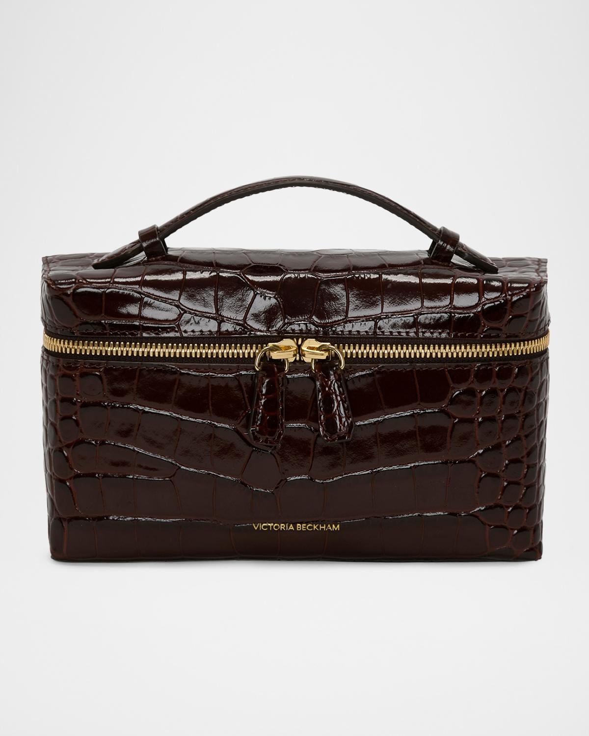 Dorian Croc-Embossed Vanity Crossbody Bag