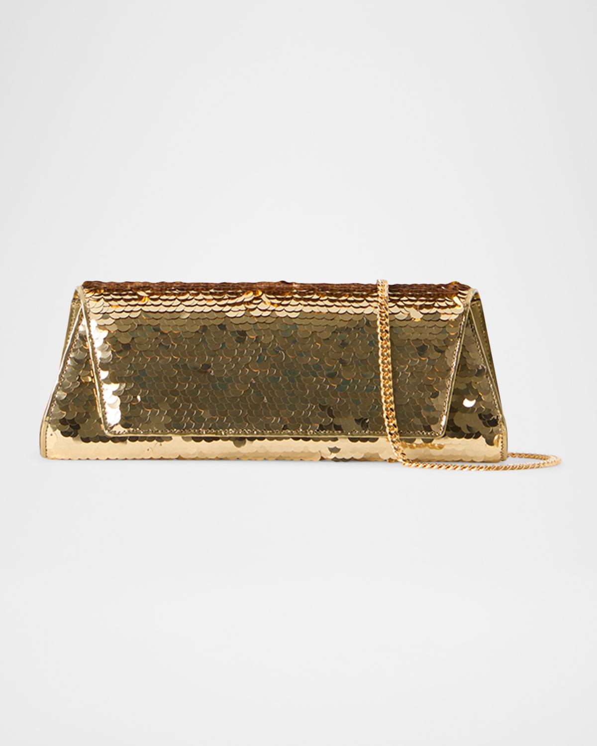 Anouk Small Sequin-Embellished Satin Convertible Clutch