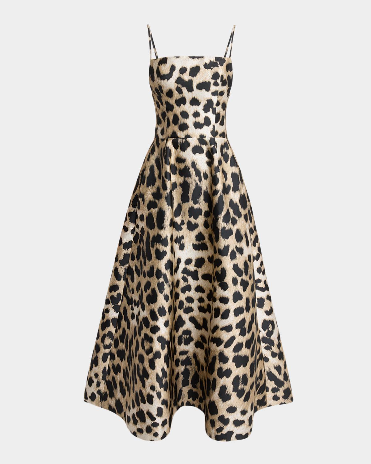 Sleeveless Animal-Print Gown