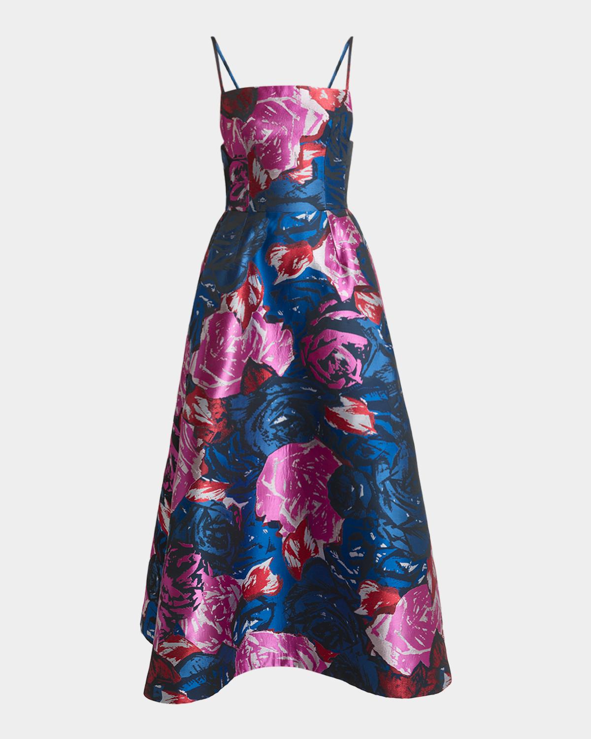 Large Floral Sliced Volume Dress