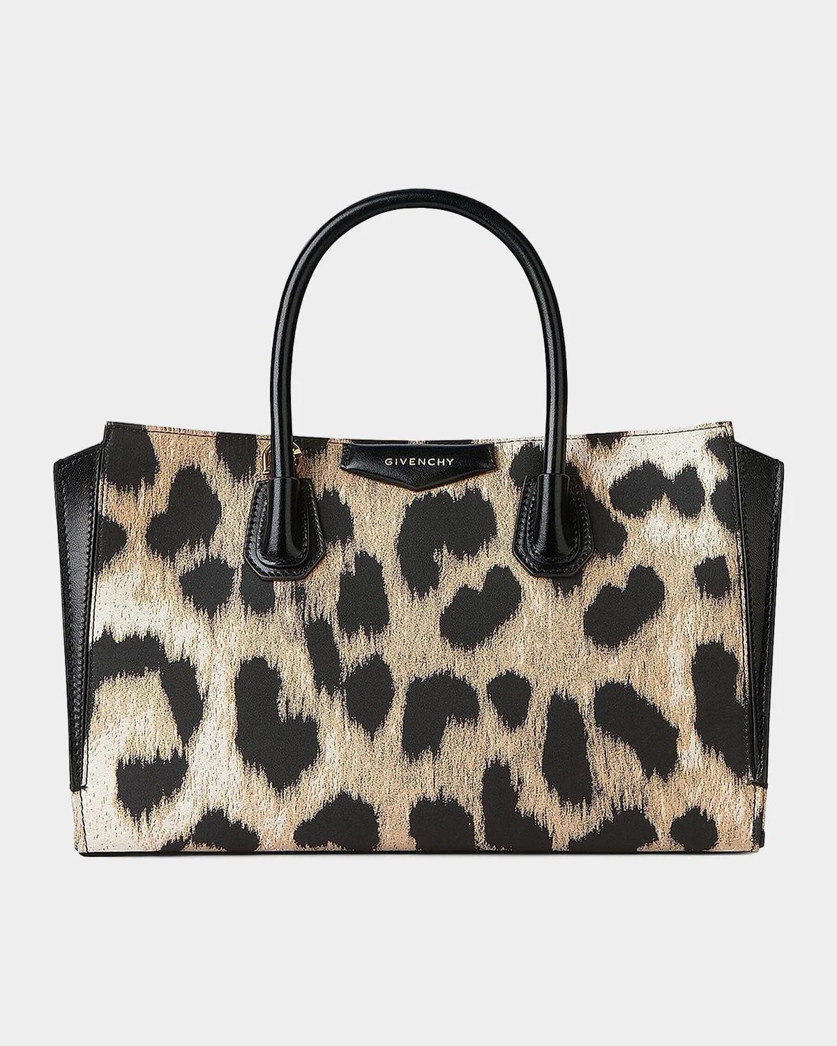 Antigona Leopard Jacquard Catchall Top-Handle Bag
