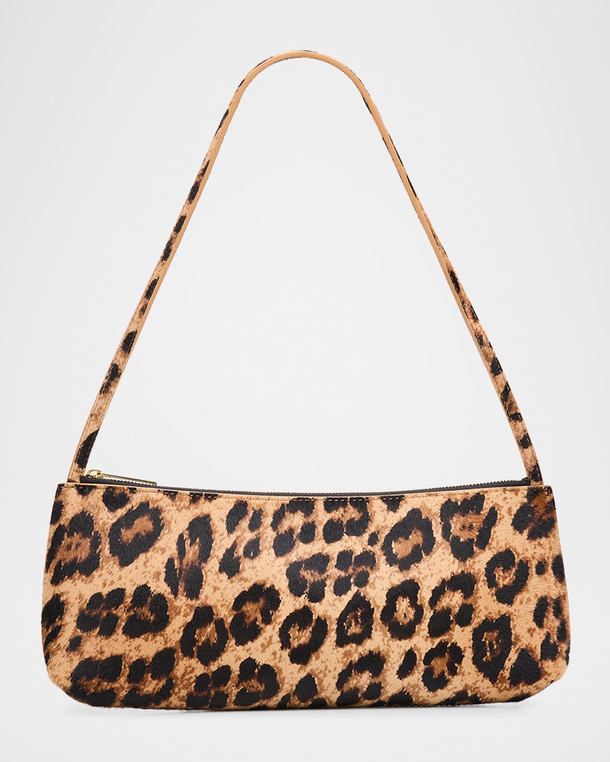 Gaia Leopard Calf Hair Baguette Shoulder Bag